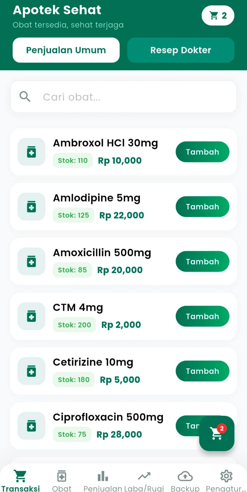 Aplikasi Kasir Apotek Offline Android